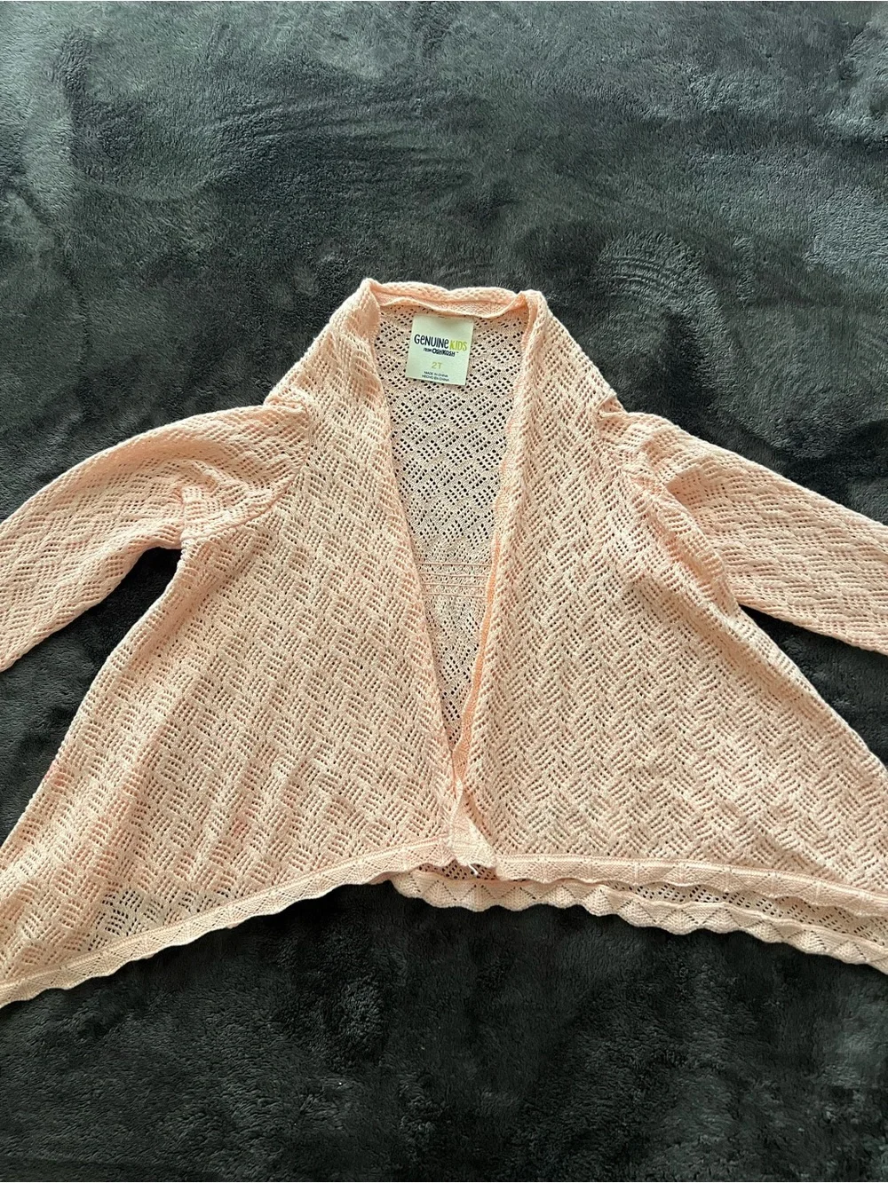 Tilly's Peach Open-Front Crochet Shrug